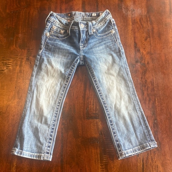 Little Girls Miss Me Capri Jeans (Style# JK5697P3) Excellent Condition in Size 8 - Picture 1 of 7